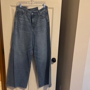 Casual Blue Wide-Leg Jeans American eagle women